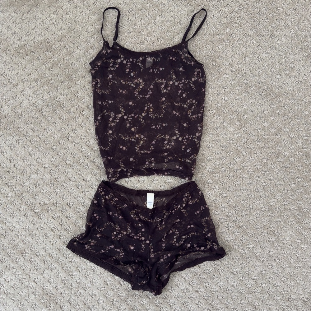Old Navy Brown Sheer Pajama Set